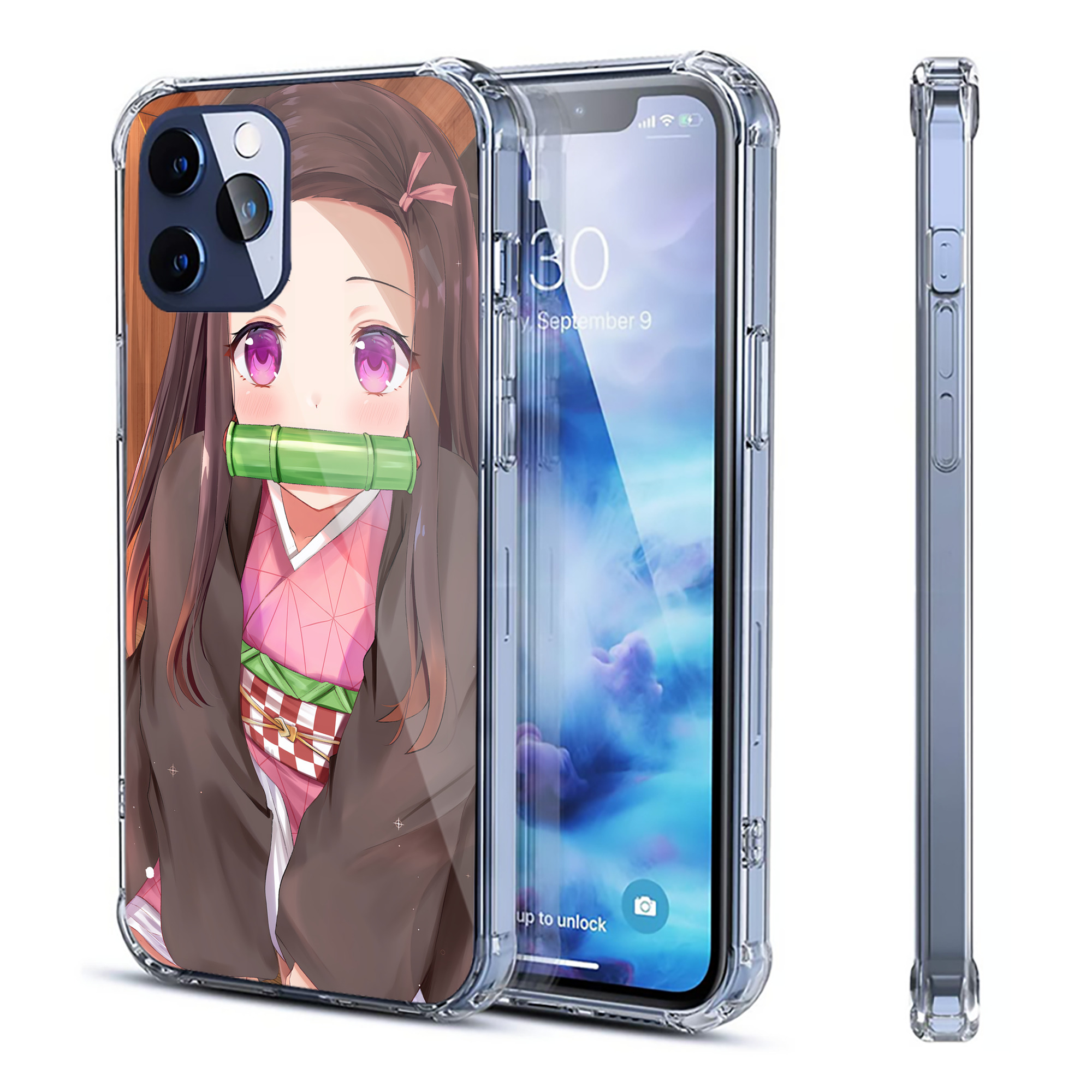 （画像用） 鬼滅の刃（きめつのやいば）竈門 禰󠄀豆子／かまど ねずこ Kamado Nezuko 【iPhone 12シリーズ対応】透明スマホケース（クリアソフトケース）